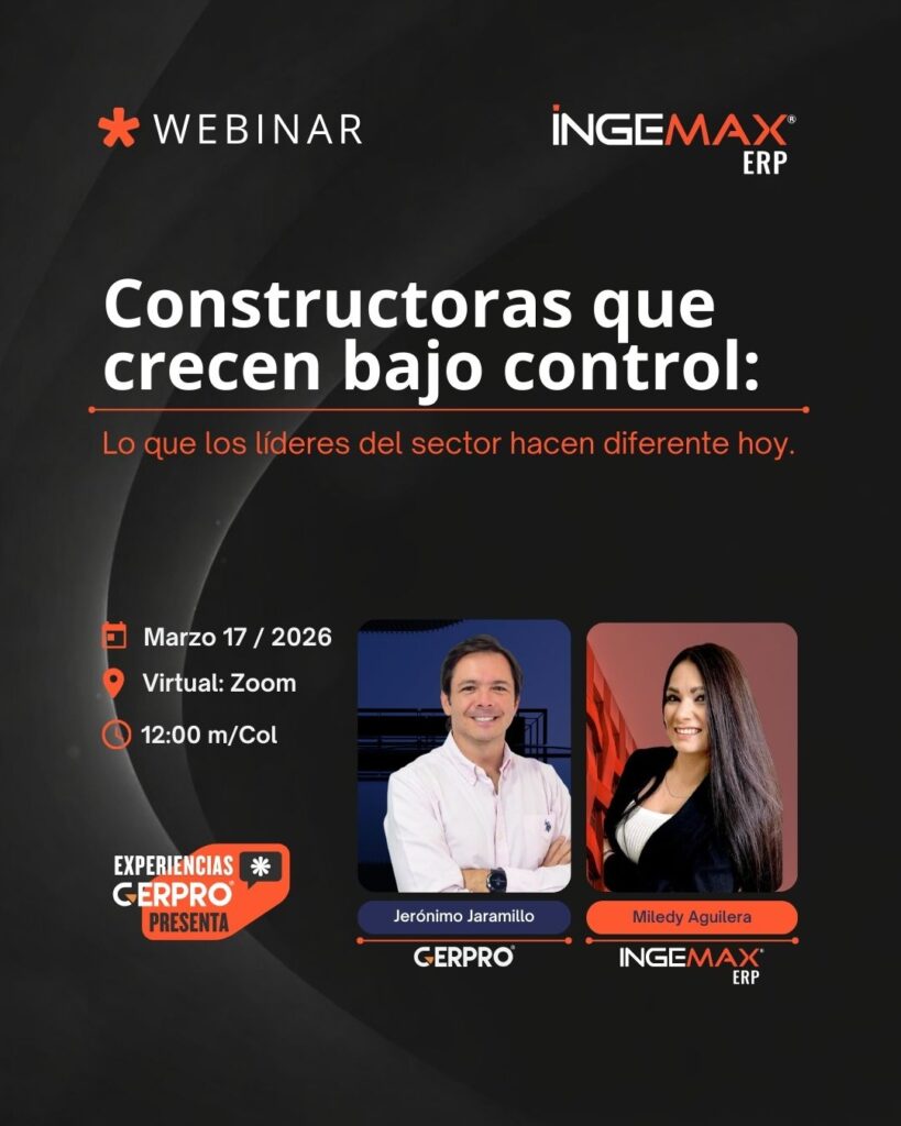 Cartel del webinar: Constructoras que crecen bajo control